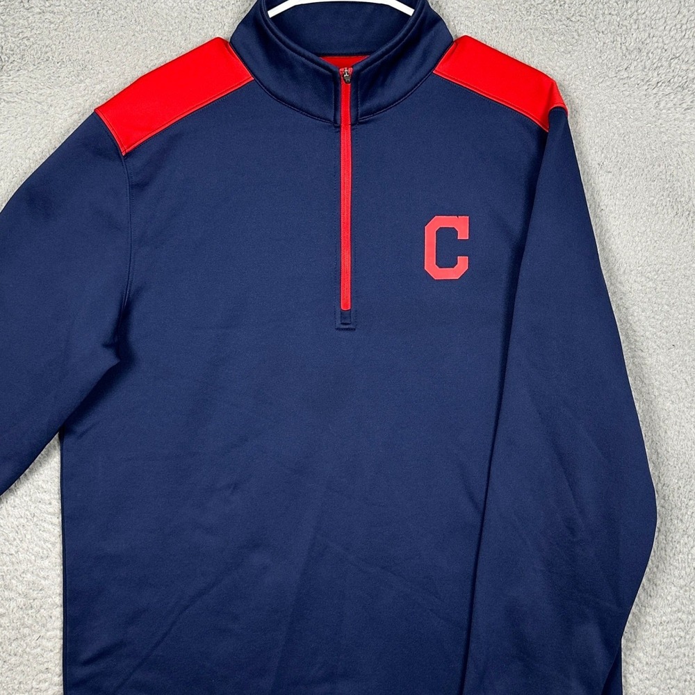 Genuine Merchandise Cleveland Guardians Pullover Mens L Navy Red MLB Baseball